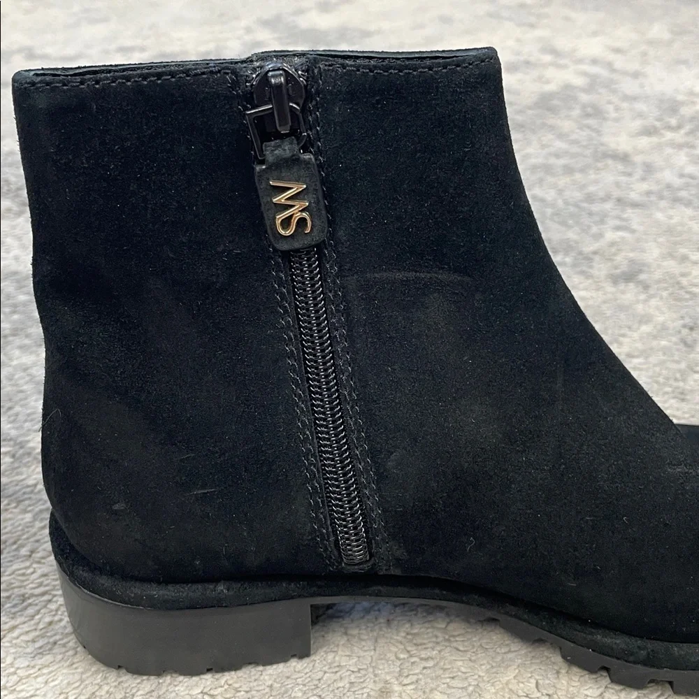 New Stuart Weitzman Maelie Black Suede Ankle Boots Booties Sz 4.5